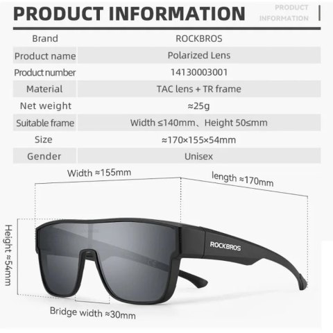 Okulary rowerowe z polaryzacją ramką i filtrem UV 400 szare Okulary rowerowe z polaryzacją ramką i filtrem UV 400 szare