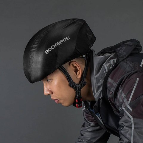 Pokrowiec przeciwdeszczowy na kask rowerowy czarny Pokrowiec przeciwdeszczowy na kask rowerowy czarny