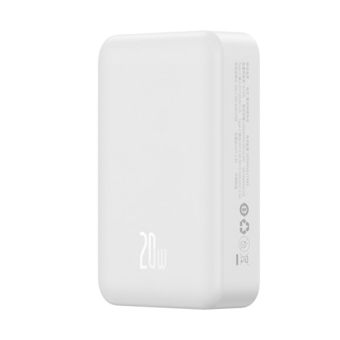 Powerbank Magnetic Mini 20000 mAh 20W + kabel USB-C biały Powerbank Magnetic Mini 20000 mAh 20W + kabel USB-C biały