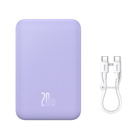 Powerbank Magnetic Mini 20000 mAh 20W + kabel USB-C fioletowy Powerbank Magnetic Mini 20000 mAh 20W + kabel USB-C fioletowy
