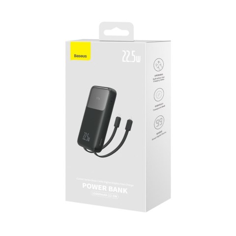 Powerbank z wyświetlaczem 10000mAh 22.5W + kabel USB-A / USB-C czarny Powerbank z wyświetlaczem 10000mAh 22.5W + kabel USB-A / USB-C czarny