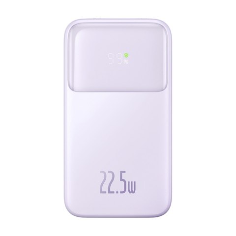 Powerbank z wyświetlaczem 10000mAh 22.5W + kabel USB-A / USB-C fioletowy Powerbank z wyświetlaczem 10000mAh 22.5W + kabel USB-A / USB-C fioletowy