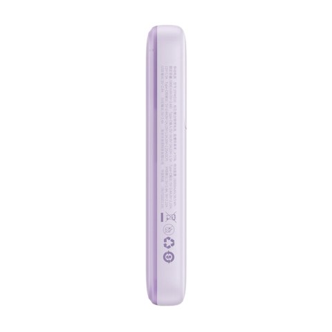 Powerbank z wyświetlaczem 10000mAh 22.5W + kabel USB-A / USB-C fioletowy Powerbank z wyświetlaczem 10000mAh 22.5W + kabel USB-A / USB-C fioletowy