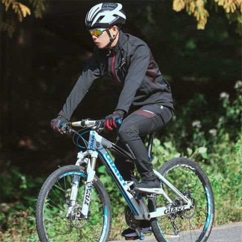 Spodnie rowerowe termiczne ochrona przed wodą i wiatrem rozmiar M czarne Spodnie rowerowe termiczne ochrona przed wodą i wiatrem rozmiar M czarne