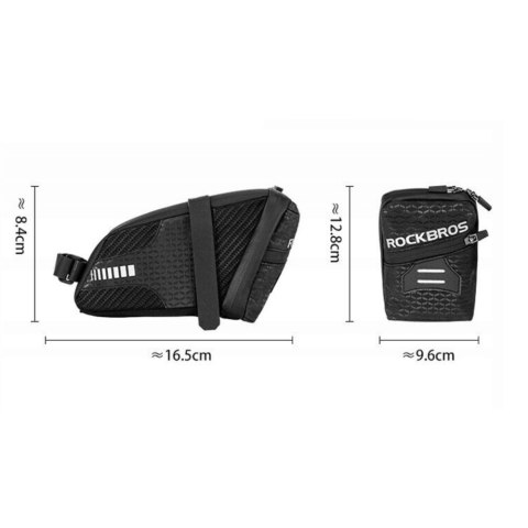 Torba rowerowa wodoodporna mocowana pod siodełko pojmność 1.5L czarna Torba rowerowa wodoodporna mocowana pod siodełko pojmność 1.5L czarna