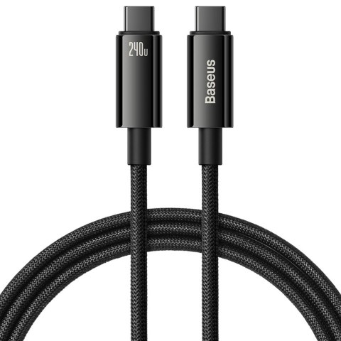 Kabel przewód USB-C w oplocie 480Mb/s 240W Tungsten Gold 3m czarny Kabel przewód USB-C w oplocie 480Mb/s 240W Tungsten Gold 3m czarny
