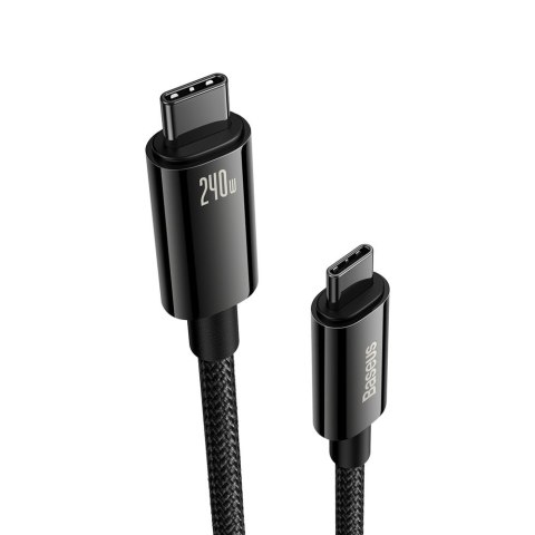 Kabel przewód USB-C w oplocie 480Mb/s 240W Tungsten Gold 3m czarny Kabel przewód USB-C w oplocie 480Mb/s 240W Tungsten Gold 3m czarny