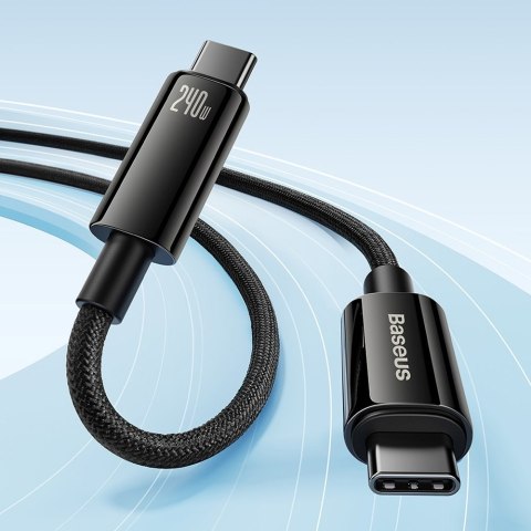 Kabel przewód USB-C w oplocie 480Mb/s 240W Tungsten Gold 3m czarny Kabel przewód USB-C w oplocie 480Mb/s 240W Tungsten Gold 3m czarny