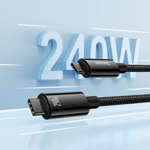 Kabel przewód USB-C w oplocie 480Mb/s 240W Tungsten Gold 3m czarny Kabel przewód USB-C w oplocie 480Mb/s 240W Tungsten Gold 3m czarny