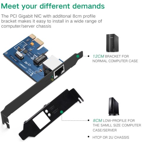 Karta sieciowa PCI-E Gigabit 10/100/1000Mbps - czarna Karta sieciowa PCI-E Gigabit 10/100/1000Mbps - czarna
