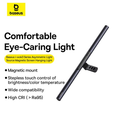 Lampa i-wok na monitor ekran magnetyczna asymetryczna - czarna Lampa i-wok na monitor ekran magnetyczna asymetryczna - czarna