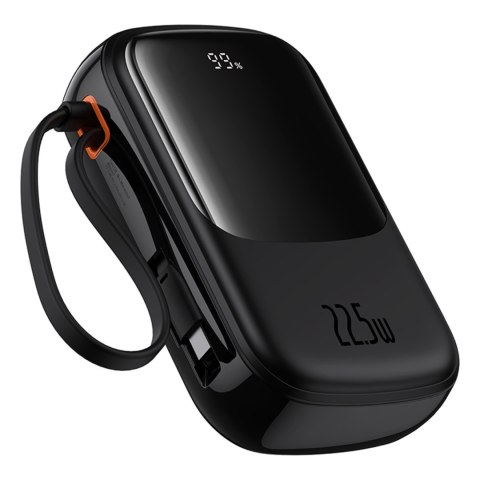 Powerbank Qpow Pro+ 20000mAh z kablem USB-C i wyświetlaczem - czarny Powerbank Qpow Pro+ 20000mAh z kablem USB-C i wyświetlaczem - czarny