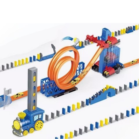 Zestaw Klocków Domino Tor Wyścigowy Samochodzik Pętla 360° Lokomotywa Winda Zestaw Klocków Domino Tor Wyścigowy Samochodzik Pętla 360° Lokomotywa Winda
