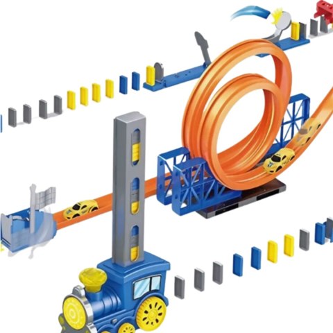 Zestaw Klocków Domino Tor Wyścigowy Samochodzik Pętla 360° Lokomotywa Winda Zestaw Klocków Domino Tor Wyścigowy Samochodzik Pętla 360° Lokomotywa Winda