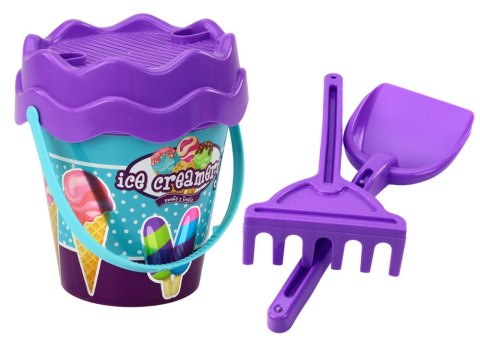 Zestaw Do Piasku Wiaderko Łopatka Grabki Konewka Lody Zestaw Do Piasku Wiaderko Łopatka Grabki Konewka Lody