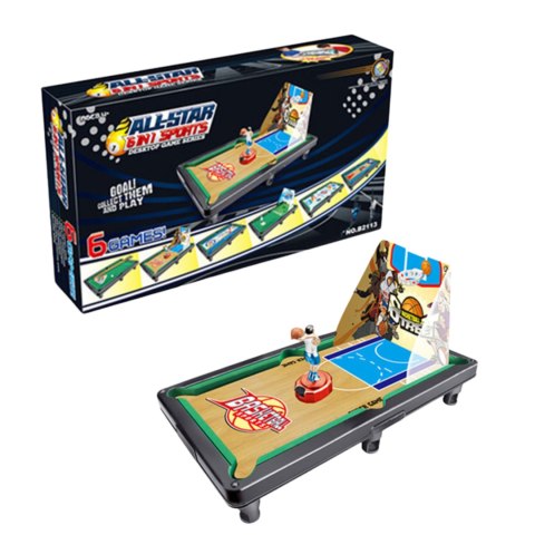 Zestaw Gier Zręcznościowych Sporty 6w1 Stolik Wymienne Plansze Zestaw Gier Zręcznościowych Sporty 6w1 Stolik Wymienne Plansze