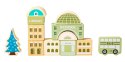 Drewniane klocki edukacyjne miasto mata 121 szt ECOTOYS