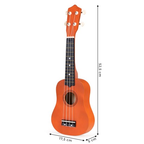 Gitara ukulele dla dzieci drewniana 4 struny nylonowe ECOTOYS Gitara ukulele dla dzieci drewniana 4 struny nylonowe ECOTOYS