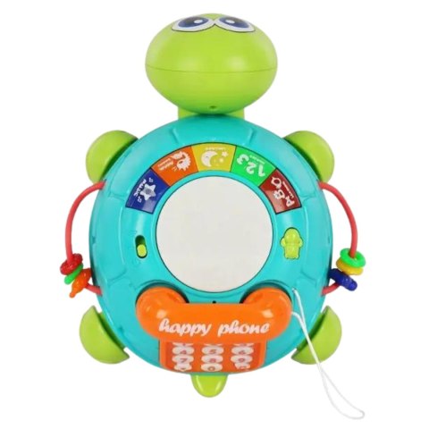 ŻÓŁW TELEFON BĘBENEK INTERAKTYWNY DŹWIĘKI MELODIE ŚWIATEŁKA CYFRY LITERKI ŻÓŁW TELEFON BĘBENEK INTERAKTYWNY DŹWIĘKI MELODIE ŚWIATEŁKA CYFRY LITERKI