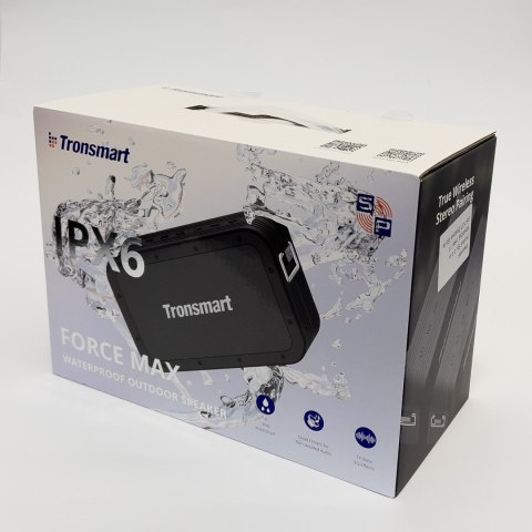 2w1 Bezprzewodowy głośnik Bluetooth Force Max 80W z funkcją Powerbank czarny 2w1 Bezprzewodowy głośnik Bluetooth Force Max 80W z funkcją Powerbank czarny