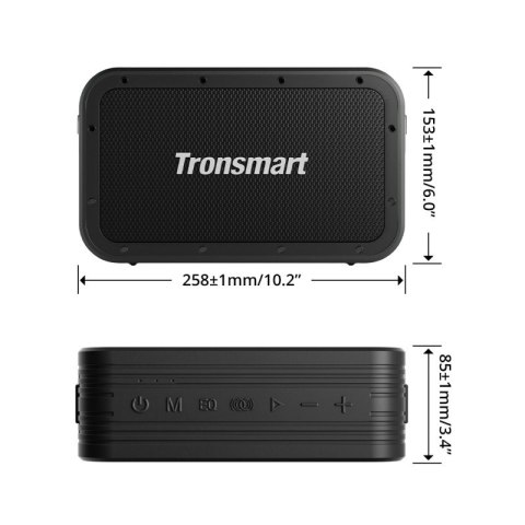2w1 Bezprzewodowy głośnik Bluetooth Force Max 80W z funkcją Powerbank czarny 2w1 Bezprzewodowy głośnik Bluetooth Force Max 80W z funkcją Powerbank czarny