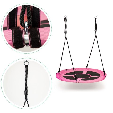 Huśtawka ogrodowa bocianie gniazdo 100cm ECOTOYS różowa Huśtawka ogrodowa bocianie gniazdo 100cm ECOTOYS różowa