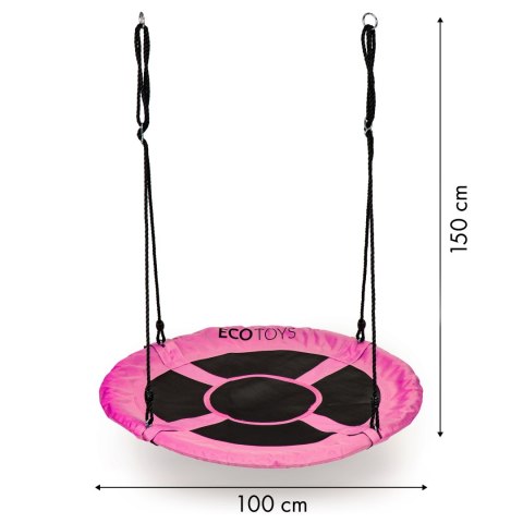 Huśtawka ogrodowa bocianie gniazdo 100cm ECOTOYS różowa Huśtawka ogrodowa bocianie gniazdo 100cm ECOTOYS różowa