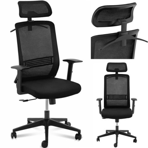 Krzesło fotel biurowy ergonomiczny z oparciem siatkowym zagłówkiem i wieszakiem wys. 40-50 cm Krzesło fotel biurowy ergonomiczny z oparciem siatkowym zagłówkiem i wieszakiem wys. 40-50 cm