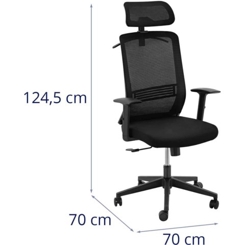 Krzesło fotel biurowy ergonomiczny z oparciem siatkowym zagłówkiem i wieszakiem wys. 40-50 cm Krzesło fotel biurowy ergonomiczny z oparciem siatkowym zagłówkiem i wieszakiem wys. 40-50 cm