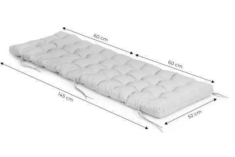 Poduszka na krzesło leżak ogrodowy szara 145 x 52 cm ModernHome Poduszka na krzesło leżak ogrodowy szara 145 x 52 cm ModernHome