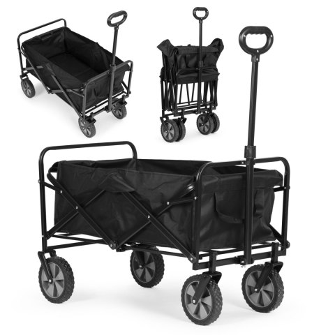 Wózek transportowy składany duży wózek ogrodowy plażowy czarny ModernHome Wózek transportowy składany duży wózek ogrodowy plażowy czarny ModernHome