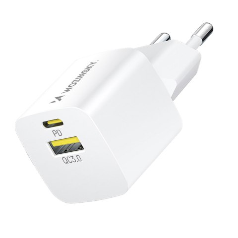 Ładowarka sieciowa GaN QC3.0 USB-A USB-C PD 33W biała Ładowarka sieciowa GaN QC3.0 USB-A USB-C PD 33W biała