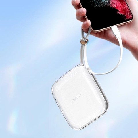 Powerbank 10000mAh JR-L005 z kablem do iPhone Lightning i portem USB-A biały Powerbank 10000mAh JR-L005 z kablem do iPhone Lightning i portem USB-A biały