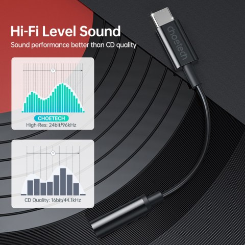 Przejściówka adapter audio USB-C - Jack 3.5mm 11cm czarna Przejściówka adapter audio USB-C - Jack 3.5mm 11cm czarna