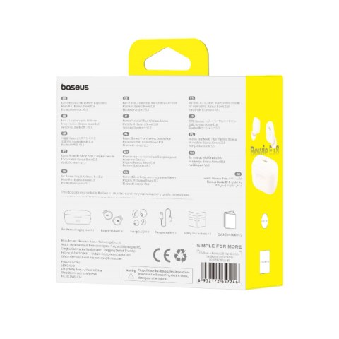 Słuchawki bezprzewodowe Bowie E18 TWS ENC IPX4 USB-C białe Słuchawki bezprzewodowe Bowie E18 TWS ENC IPX4 USB-C białe