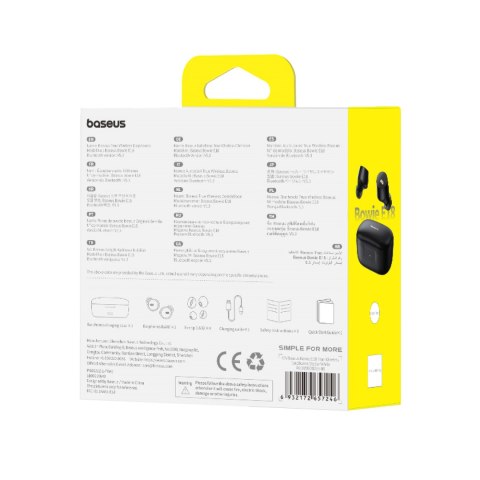 Słuchawki bezprzewodowe Bowie E18 TWS ENC IPX4 USB-C czarne Słuchawki bezprzewodowe Bowie E18 TWS ENC IPX4 USB-C czarne