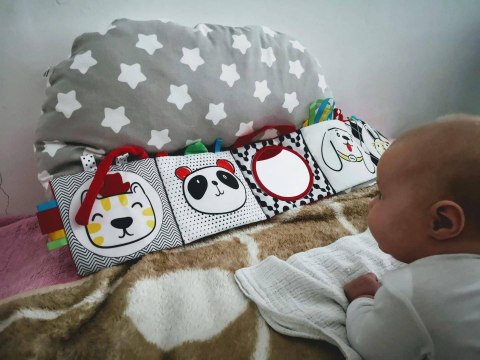 Książeczka Sensoryczna Z Lusterkiem Biało-Czarno-Czerwona Zwierzątka Książeczka Sensoryczna Z Lusterkiem Biało-Czarno-Czerwona Zwierzątka