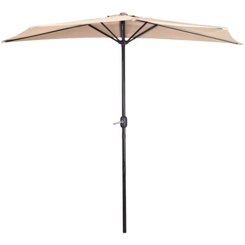 Parasol ogrodowy pół-parasol ścienny na taras 2,7m beżowy Parasol ogrodowy pół-parasol ścienny na taras 2,7m beżowy