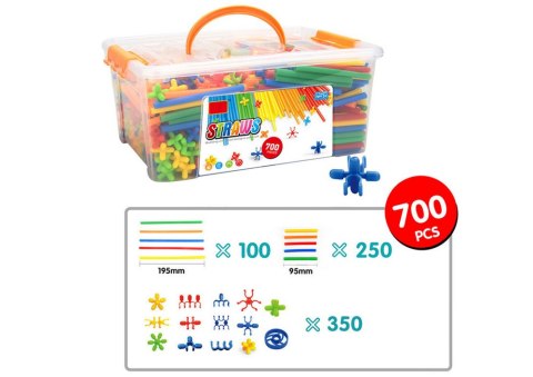 Zestaw Słomek Do Konstrukcji 3D W Pudełku Kolorowe 800 El Zestaw Słomek Do Konstrukcji 3D W Pudełku Kolorowe 800 El
