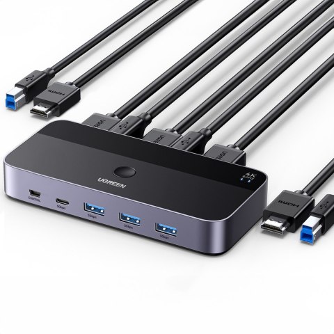 2w1 Przełącznik switch HDMI / USB-A / USB-B / USB-C / microUSB czarny 2w1 Przełącznik switch HDMI / USB-A / USB-B / USB-C / microUSB czarny