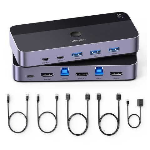 2w1 Przełącznik switch HDMI / USB-A / USB-B / USB-C / microUSB czarny 2w1 Przełącznik switch HDMI / USB-A / USB-B / USB-C / microUSB czarny