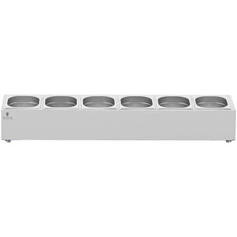 Ekspozytor stojak na pojemniki gastronomiczne 6 x GN 1/6 11.4 l + pojemniki z pokrywkami Ekspozytor stojak na pojemniki gastronomiczne 6 x GN 1/6 11.4 l + pojemniki z pokrywkami
