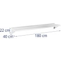 Półka ścienna wisząca kuchenna ze stali do 80 kg 180 x 40 cm