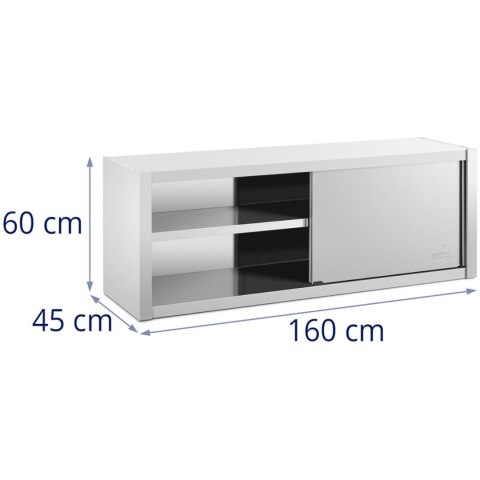 Szafa ścienna gastronomiczna z drzwiami przesuwanymi STAL 160 x 45 x 60 cm Szafa ścienna gastronomiczna z drzwiami przesuwanymi STAL 160 x 45 x 60 cm