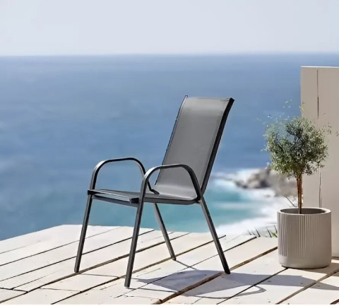 Zestaw komplet krzeseł ogrodowych na taras balkon szare Zestaw komplet krzeseł ogrodowych na taras balkon szare