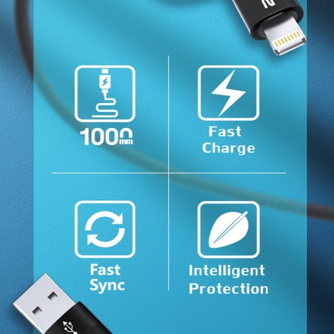4w1 Uniwersalny kabel przewód 2x USB-C 1x USB-A 1x Lightning 60W 1m czarny 4w1 Uniwersalny kabel przewód 2x USB-C 1x USB-A 1x Lightning 60W 1m czarny