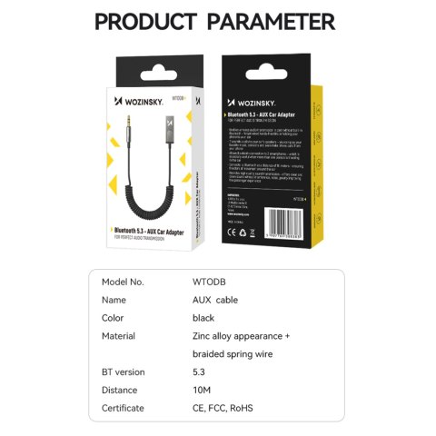 Adapter audio z odbiornikiem Bluetooth 5.3 i złączem AUX miniJack 3.5 mm i USB-A Adapter audio z odbiornikiem Bluetooth 5.3 i złączem AUX miniJack 3.5 mm i USB-A