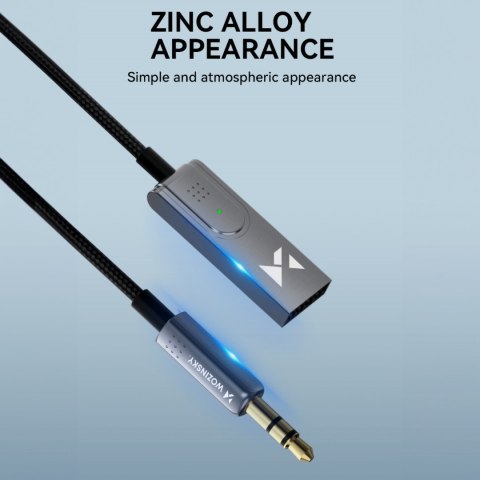 Adapter audio z odbiornikiem Bluetooth 5.3 i złączem AUX miniJack 3.5 mm i USB-A Adapter audio z odbiornikiem Bluetooth 5.3 i złączem AUX miniJack 3.5 mm i USB-A