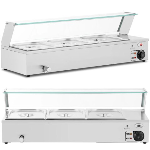 Bemar podgrzewacz do potraw bufet grzewczy z osłoną 3 x GN 1/2 2000 W Bemar podgrzewacz do potraw bufet grzewczy z osłoną 3 x GN 1/2 2000 W