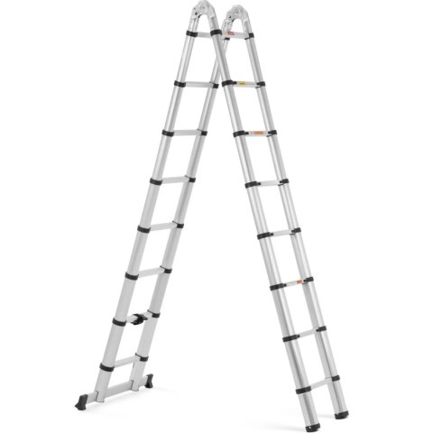 Drabina teleskopowa składana z aluminium 16 stopni 0.92-2.42/5 m Drabina teleskopowa składana z aluminium 16 stopni 0.92-2.42/5 m